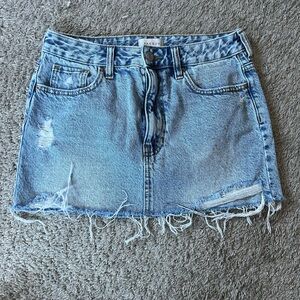 PacSun Light Blue Distressed Mini Skirt